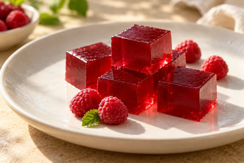 Rote Fruchtgelees mit frischen Beeren
